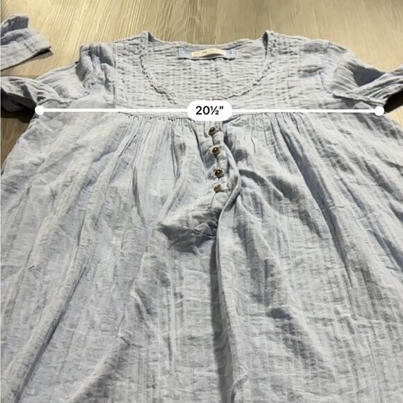 We the Free People Sand Dune Long Sleeve Henley‎ Top in Blue Size M NEW - Picture 8 of 9